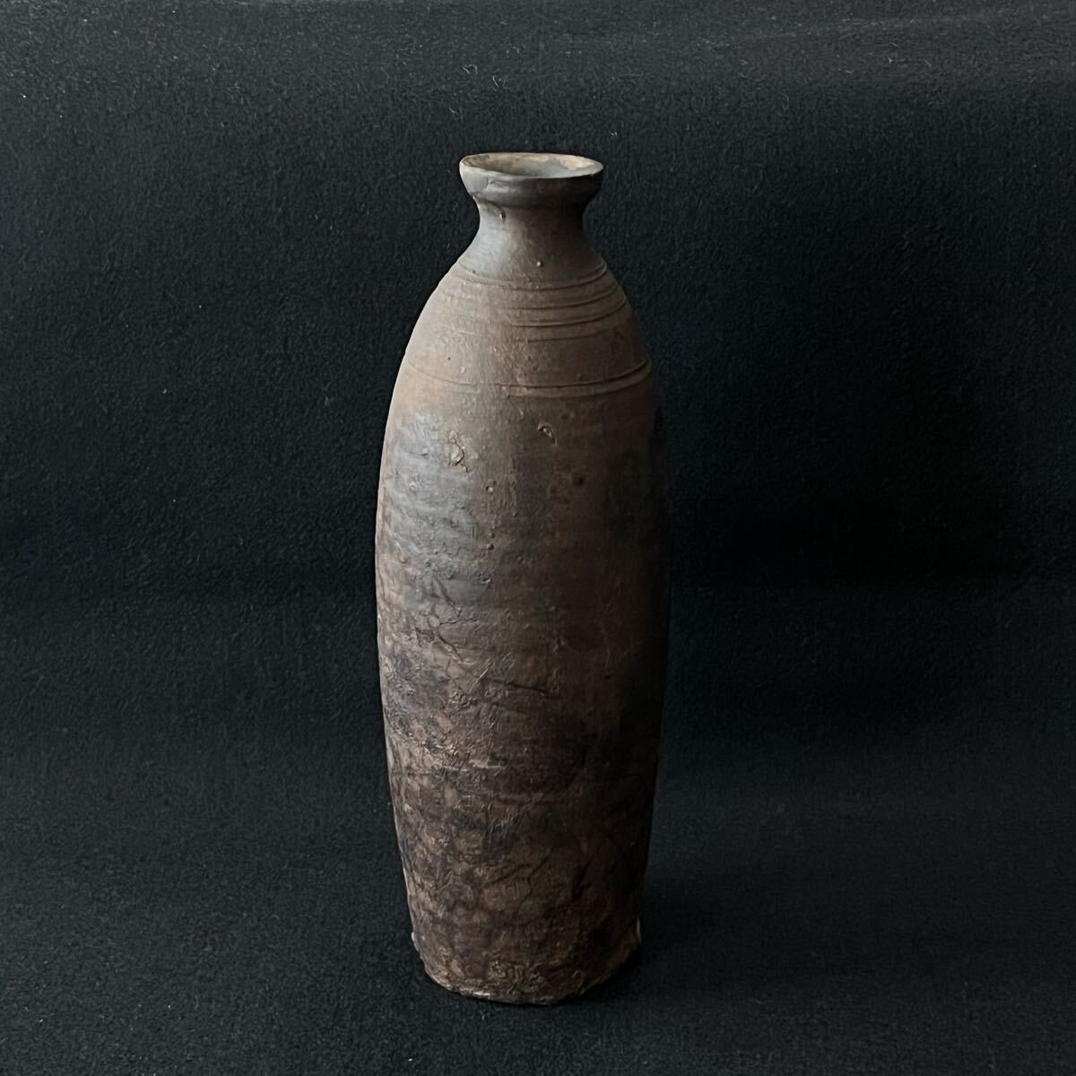 D570◇古琉球 南蛮鬼の腕花入 時代箱付 徳利 古陶磁 南蛮焼 茶道具 華