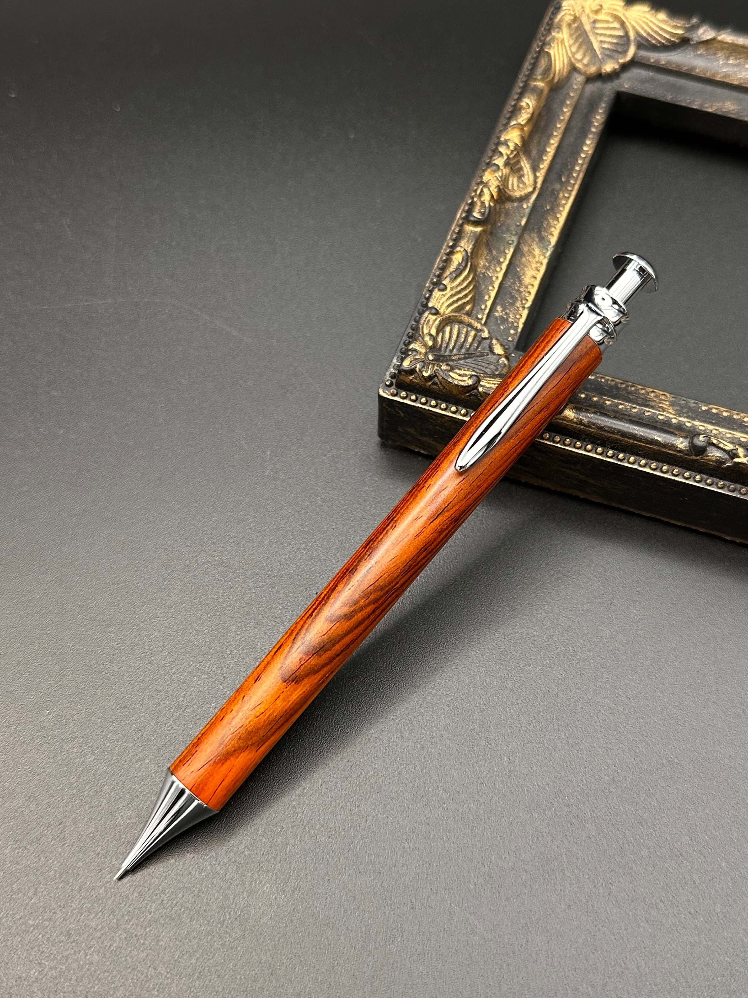 極上杢本カリン瘤紅白 クラフトエー シャープペンシル Craft A 木製