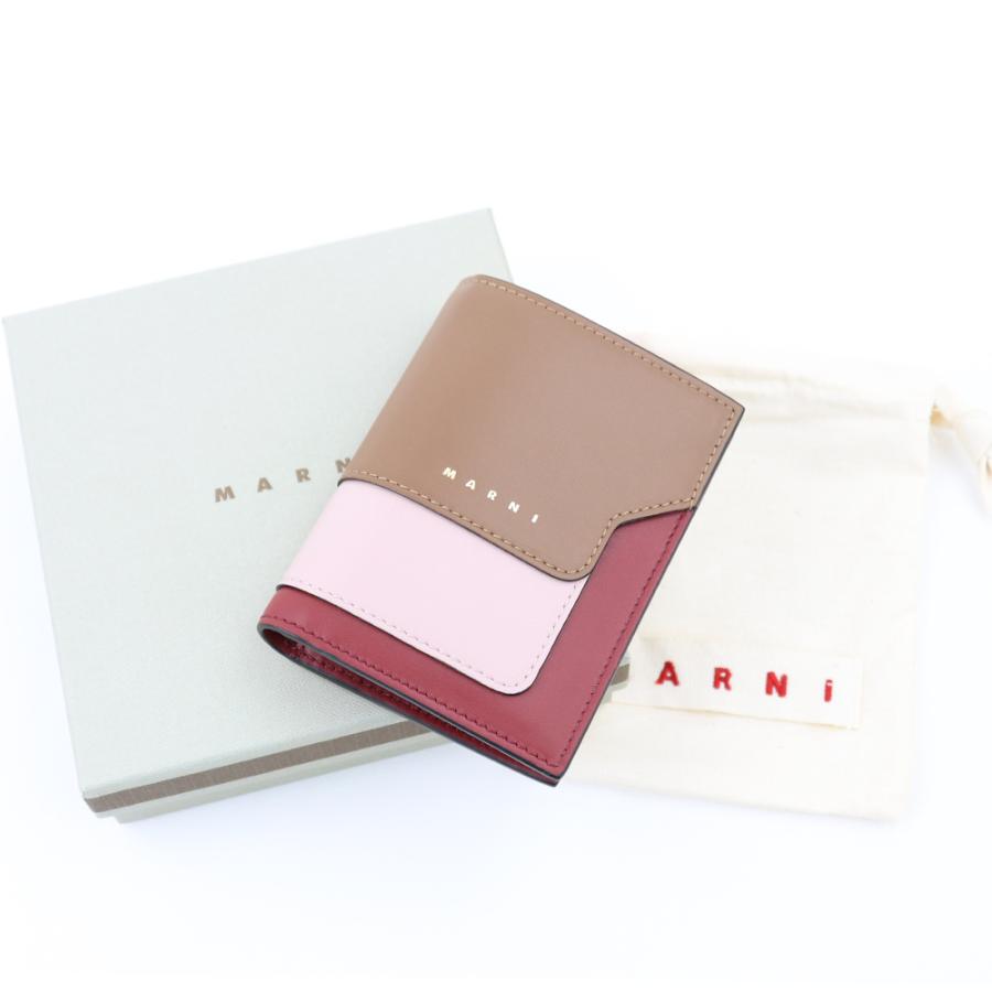 MARNI（マルニ） 財布 二つ折り財布 ゴールドブラウン ピンク
