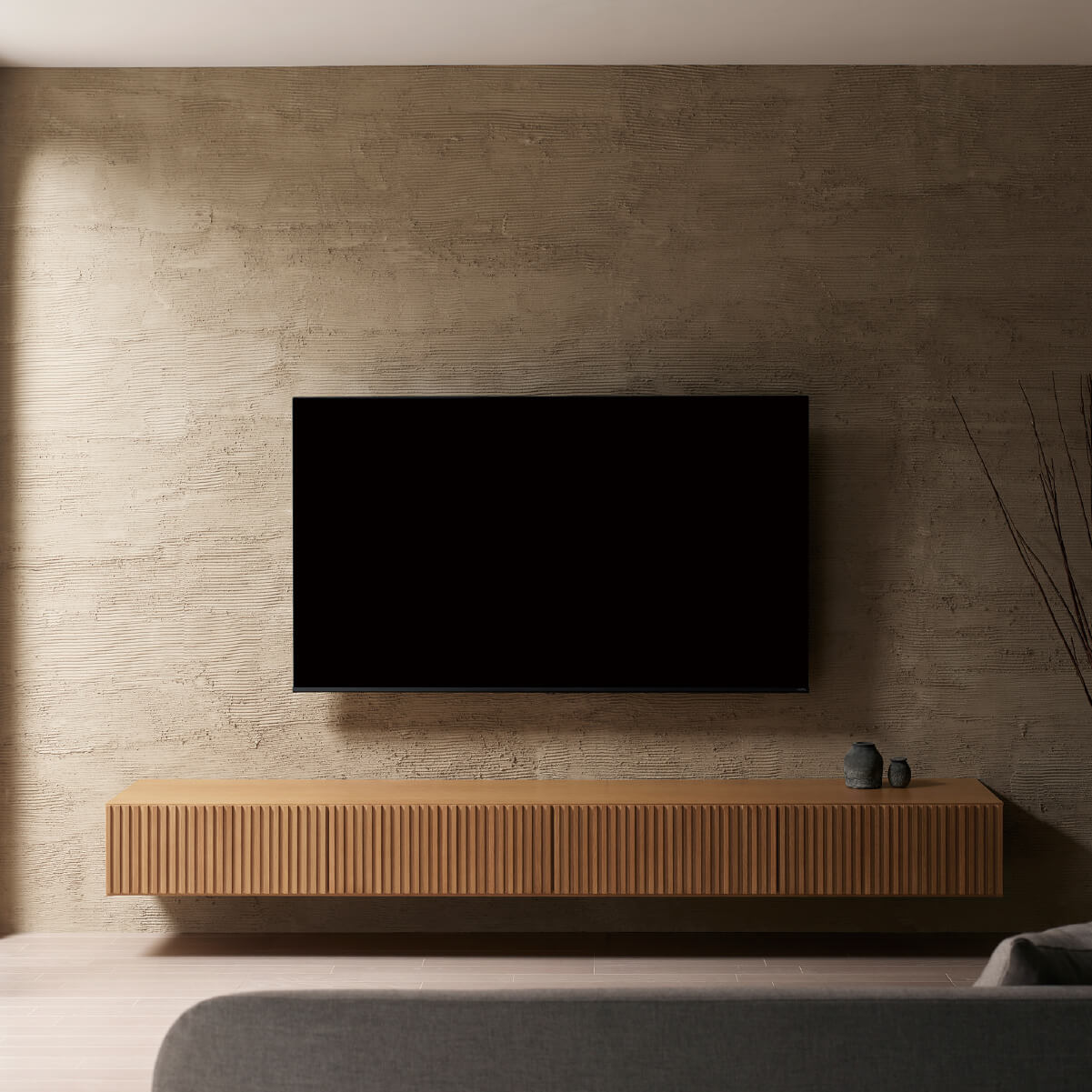 BRUNCH 木製スリットデザインテレビボード BRUNCH 木製スリット