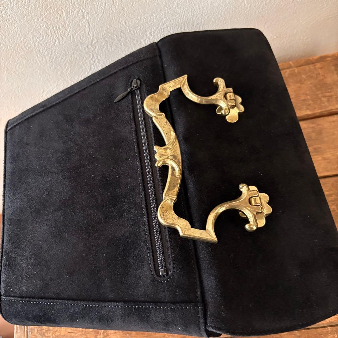 希少　モスキーノ　ヴィンテージ　マットゴールド金具　バッグ　バニティ　ポーチ